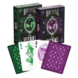 CARTES BICYCLE - DISNEY VILLAINS VERT & VIOLET