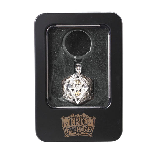 PORTE CLEF D20 ARGENTE + 7 MINI