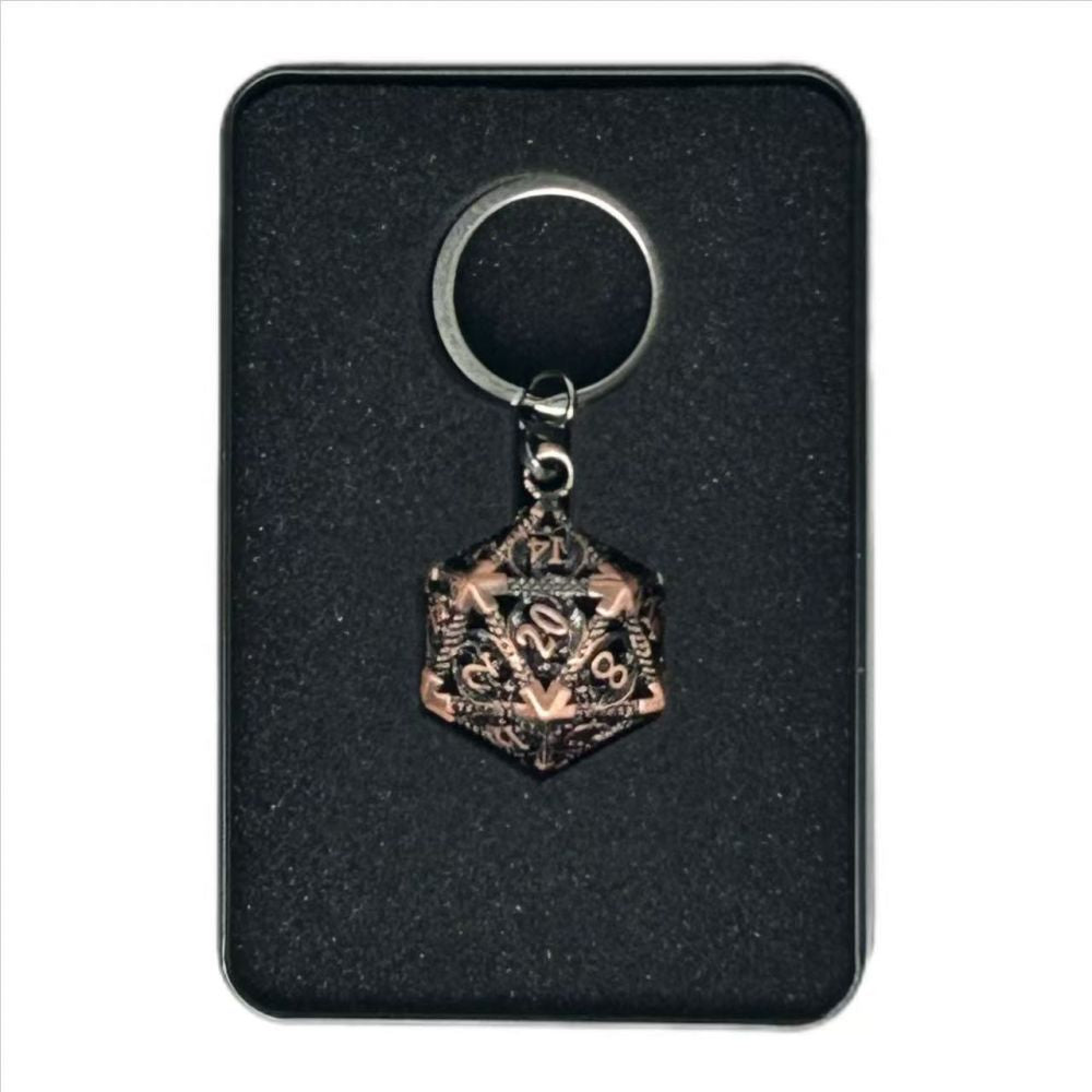PORTE CLEF D20 OR ROSE + 7 MINI