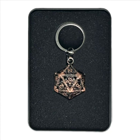 PORTE CLEF D20 OR ROSE + 7 MINI