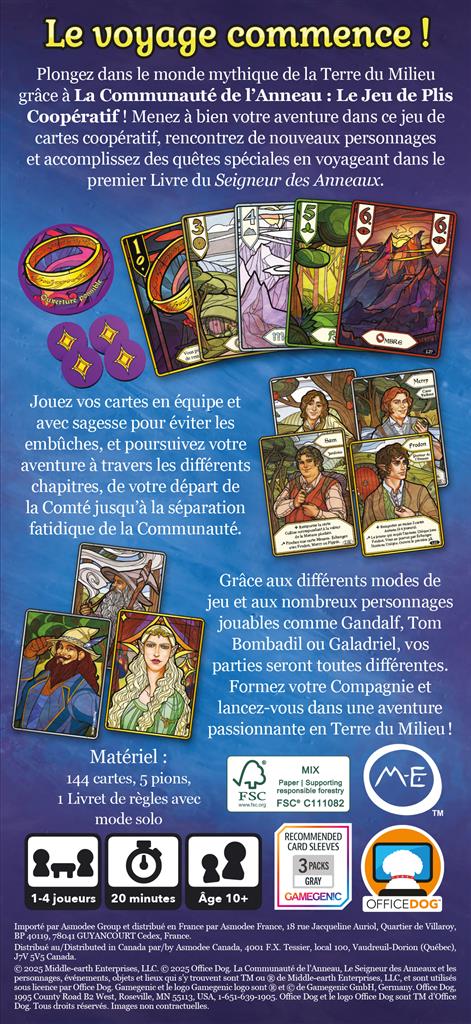 LA COMMUNAUTE DE L'ANNEAU - LE JEU DE PLIS COOPERATIF